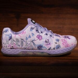 NOBULL Womens Size 6.5 Purple Watercolor Floral CrossFit Trainer Shoes Sneakers